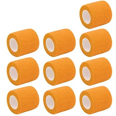 Afbeelding van Mintice 10 rollen samenhangend verband, zelfklevend, elastisch, cohesief 5 cm x 4,5 m, oranje