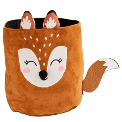 Afbeelding van Papierdrachen Stoffen Utensilo Motief Vos Opbergmand voor speelgoed Kinderkamer Decoratie Speelgoedmand Mand gemaakt van fluweel 21 cm Set 4