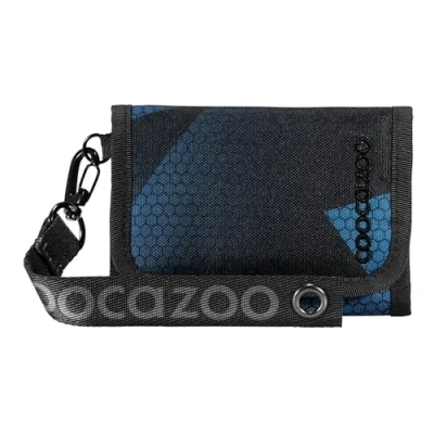 Afbeelding van Coocazoo Portemonnee met binnen en buitenvenster, vak voor munten kaarten, klittenbandsluiting, polyester, 3e klasse, Electric Ice zwart blauw, klassiek, klassiek