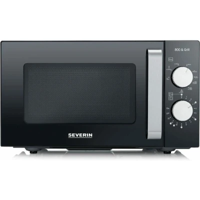 Afbeelding van Severin MW 7762 Magnetron Zwart, RVS 800 W Grillfunctie