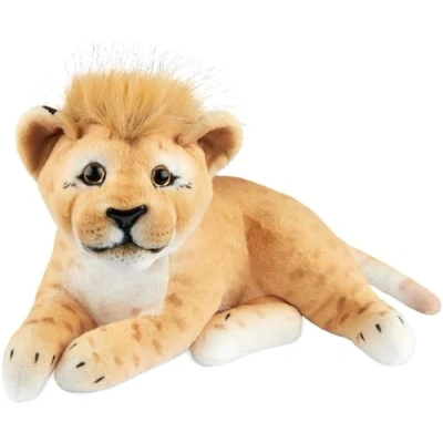Afbeelding van BRUBAKER Leeuw knuffeldier, 30 cm, baby pluche dier, roofkat, liggend, speelgoed voor kinderen, bruin