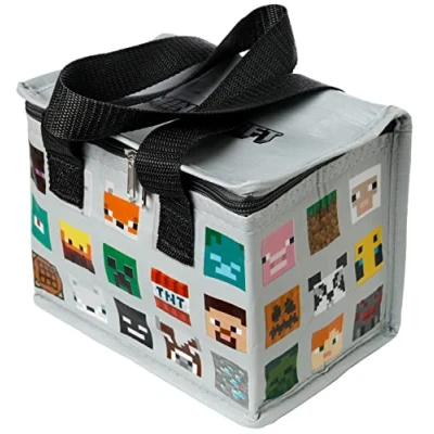Afbeelding van Kleine lunch/sixpack koeltas Minecraft print 21 x 15 cm 4,4 L