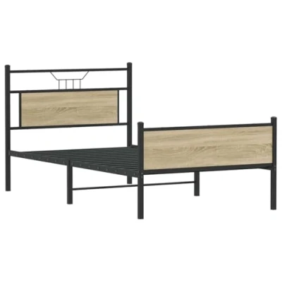 Afbeelding van Bedframe zonder matras hout sonoma eikenkleurig 100x190 cm