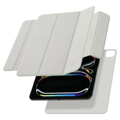 Afbeelding van Spigen Tablet Hoes Geschikt voor iPad Pro 13 (2024) M4 Air Skin Folio OneTap Grijs /Grijs