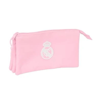 Afbeelding van Pennenetui met 3 vakken Real Madrid C.F. Roze 22 x 12 cm