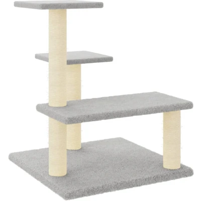 Afbeelding van vidaXL Kattenmeubel met sisal krabpalen 61 cm lichtgrijs