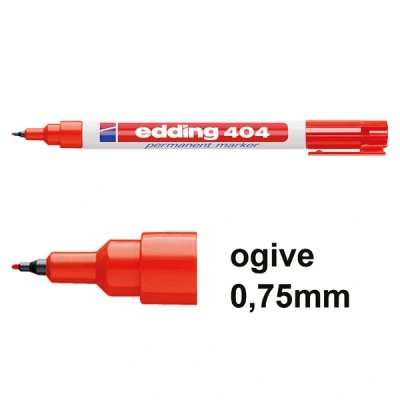 Image de edding 404 Marqueur permanent, pointe ogive, rouge