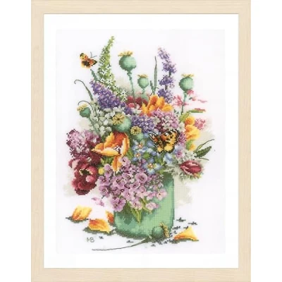 Afbeelding van Lanarte Telpakket kit Kleurig bloemenboeket PN 0214127
