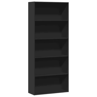 Image de vidaXL Bibliothèque noir 80x30x189 cm bois d&#039;ingénierie3314670