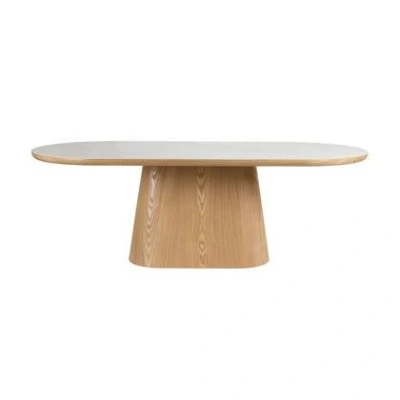 Afbeelding van Housecraft Living Almira Eettafel Ovaal 180 cm Hout Wit Bruin