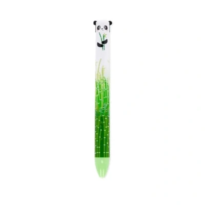 Image de Legami stylo Click&amp;Clack à deux couleurs, thème Panda, encre noire et verte, pression, idéal pour l&#039;école de bureau domicile, bicolore, diamètre pointe 1 mm