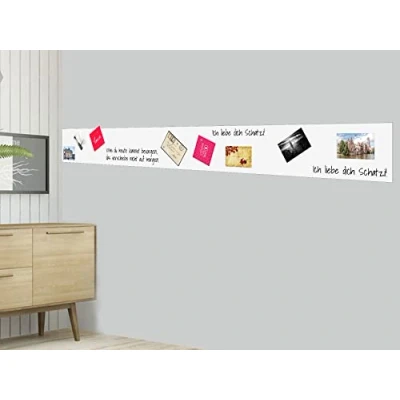 Afbeelding van Witte magneetband, whiteboardfolie, 20 maten, zelfklevend, magnetisch, ijzeren folie, whiteboard, prikbord, kleur: wit (200 x 30 cm)