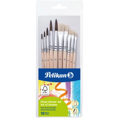 Afbeelding van Penseel Pelikan starterset assorti blister à 5stuks