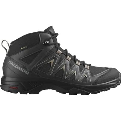 Afbeelding van Salomon X Braze MID GTX Outdoorschoenen, Heren, Maat: 42 2/3, Black/phantom/vintage khaki Imitatieleer/ textiel
