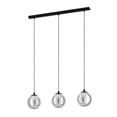 Afbeelding van Eglo Verlichting Hanglamp Ariscani 3L zwart/gerookt glas