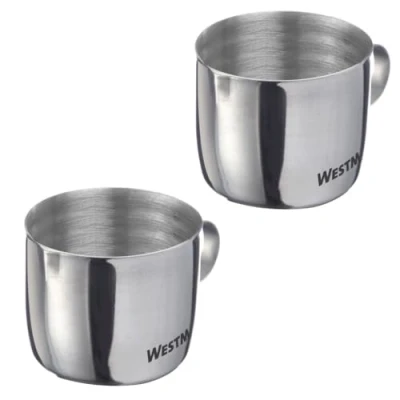 Afbeelding van Westmark Brasilia 24752260 melkkannetjes, 30 ml, voor melk, koffiecrème, honing enz., druppelvrije schenktuit, roestvrij staal, Brasilia, zilver,