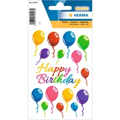 Afbeelding van HERMA 15518 Diamond Glittery Sticker, 16 stuks kleurrijke stickers met glitterfolie, permanente sticker voor meisjes en jongens, meerkleurig