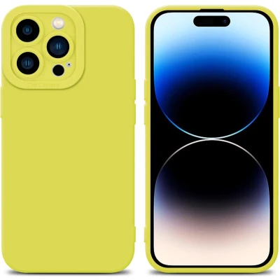 Afbeelding van Cadorabo Hoesje geschikt voor Apple iPhone 14 PRO MAX in Fluid GEEL Beschermhoes gemaakt van flexibel TPU silicone Cover Case