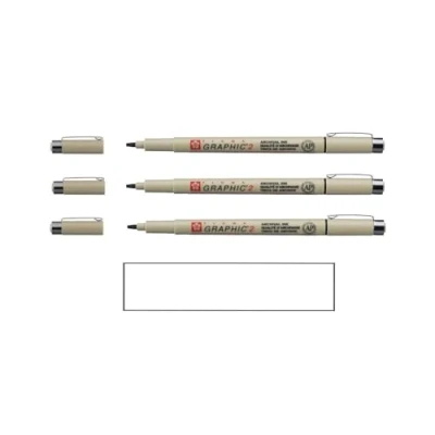 Afbeelding van Pigma SAKURA Micron Graphic 2 mm set 3 stuks en 1 kaart
