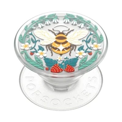 Afbeelding van PopSockets : PopGrip Plant Uittrekbare houder en handgreep van plantaardige materialen met verwisselbare bovenkant voor smartphones tablets Translucent Bee Boho