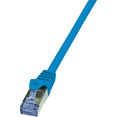 Afbeelding van Logilink Cq3016S Rj45 Netwerk Aansluitkabel Cat 6A S/Ftp 0.25 M Blauw Vlambestendig Snagless