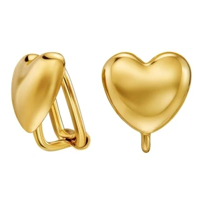 Afbeelding van Traveller Clip Oorbellen Oorclips Dames Valentijn Goud Hart 11 x 10 mm 22kt Verguld 157794