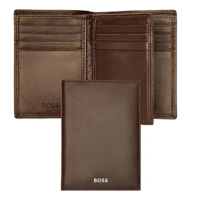 Afbeelding van HUGO BOSS Leren Kaarthouder Classic Smooth Card Holder Brown Bruine