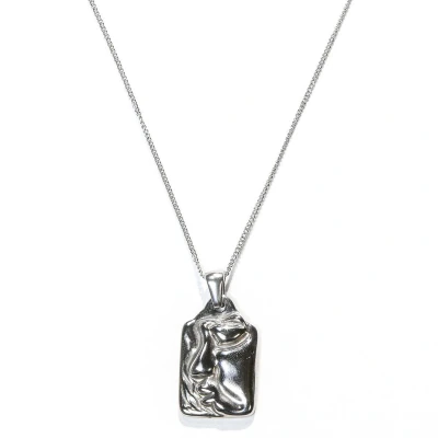 Afbeelding van Laura Ferini Dames Ketting Faccina Zilver Zilverkleurige met Hanger 18K Witgoud Verguld Halsketting Collier Sieraad Accessoires