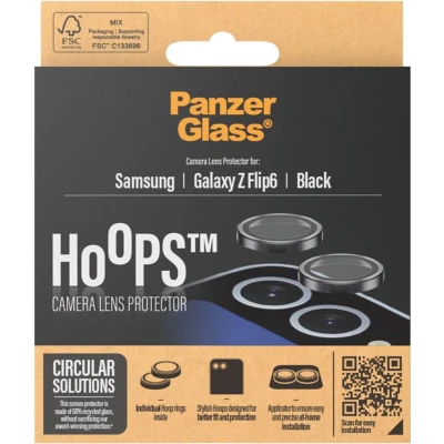 Afbeelding van PanzerGlass Optical Hoop Rings Geschikt voor Samsung Galaxy Z Flip 6 Camera Lens Protector Glas Schokbestendig Krasbestendig met Applicator Zwart