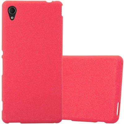 Afbeelding van Cadorabo Hoesje geschikt voor Sony Xperia M4 AQUA in FROST ROOD Beschermhoes gemaakt van flexibel TPU silicone Case Cover