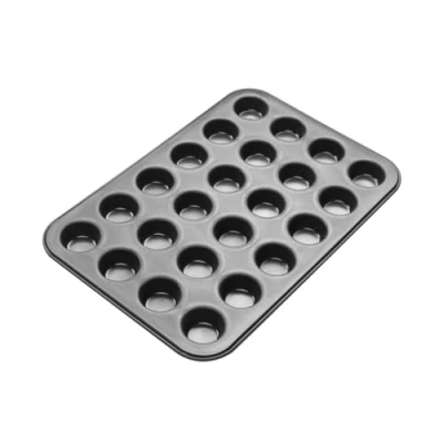 Afbeelding van Zenker 6541 muffinvorm voor 24 muffins of cupcakes, met afdrukken, roestvrij staal, zwart, 38,5 x 26,5 2 cm