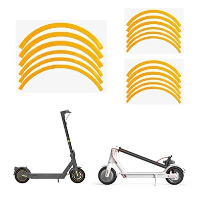 Afbeelding van Fututech Reflecterende wielband voor Xiaomi M365 1S Pro Pro2 MI3, sticker elektrische step Segway Ninebot Max G30 G30E LL E22 E25 E45, accessoires (geel)