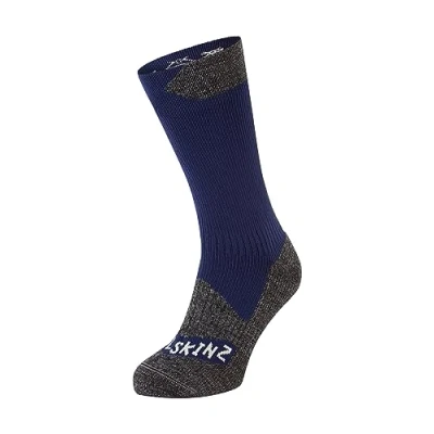 Afbeelding van SEALSKINZ Raynham waterdichte halflange sokken voor alle seizoenen, waterdicht, uniseks, 1 stuk, Blauw/grijs gemêleerd