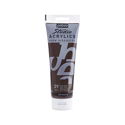 Afbeelding van Pebeo, Kleuren + verf voor doe het zelvers, Studio Acrylics fijne acrylverf (Omber verbrand, 250 ml)