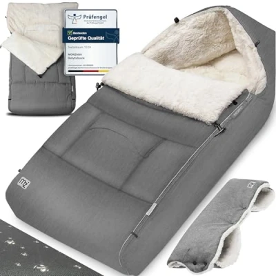 Afbeelding van Monzana Baby Voetenzak Ritssluiting Wasbaar 90x60cm Grijs