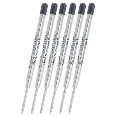 Afbeelding van Online Set van 6 Parker balpenvullingen G2 lijndikte B (breed) ook geschikt voor Pelikan, Faber Castell enz. Internationale vullingen met grote capaciteit