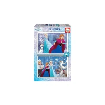 Afbeelding van Set van 2 Puzzels Frozen Believe 48 Onderdelen 28 x 20 cm