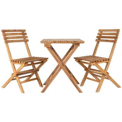 Afbeelding van Cuenca Café set set, 2 chairs and 1 table , teak, natural