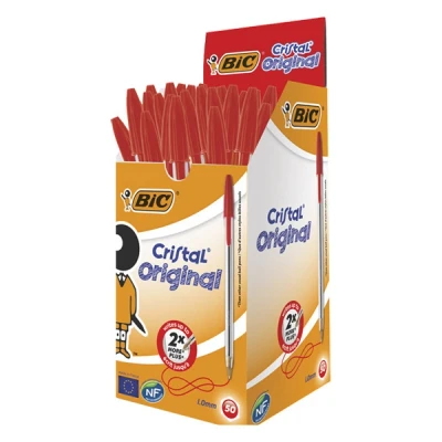 Image de BIC Cristal stylo à bille (50 pièces) rouge