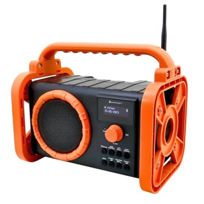 Afbeelding van Soundmaster DAB80 Gold bouwplaatsradio met DAB+ FM Bluetooth en stof spatwaterdichte IP44 Li ion batterij