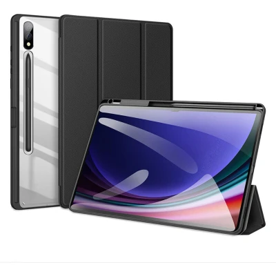 Afbeelding van Dux Ducis Tablet hoes geschikt voor Samsung Galaxy Tab S10 Plus (2024) Toby Series Auto Wake/Sleep functie Met Pencil houder Zwart