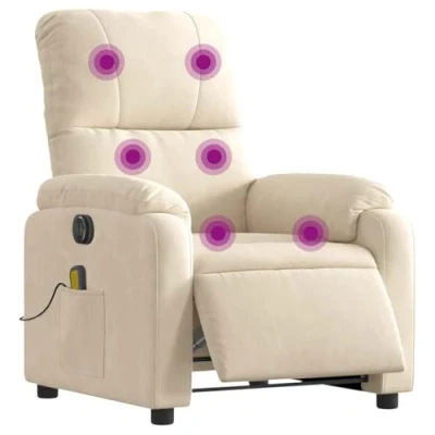 Afbeelding van vidaXL Verstelbare elektrische massagestoel beige