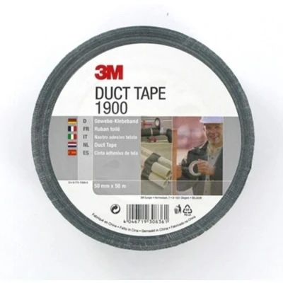 Afbeelding van 3M duct tape 1900, 50 mm x m, zwart