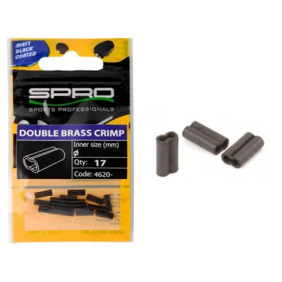 Image de Spro Matte Black Double Brass Crimp (17 pcs) Taille : diam 1.2 x 2.6 8.0mm