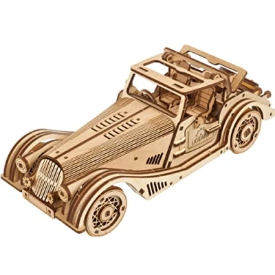 Image de Puzzle 3D Ugears Modèles mécaniques Voiture de sport Rapid Mouse Bois