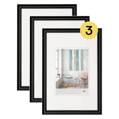 Afbeelding van Trendstyle kunststof fotolijst, 30 x 40 cm, 3 delig pak, zwart