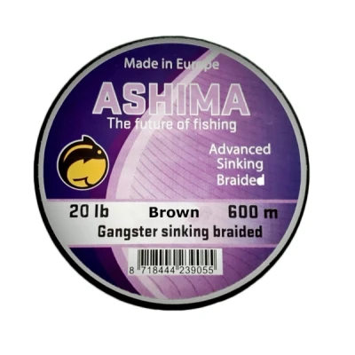 Afbeelding van Ashima Gangster Sinking Braided 600m &quot;Kleur: Dark Brown&quot;,&quot;Maat: 20lb&quot;