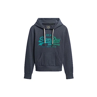 Afbeelding van Superdry Tonal Vintage LOGO Graphic Hoodie, Dames, Maat: 38, Indigo marl
