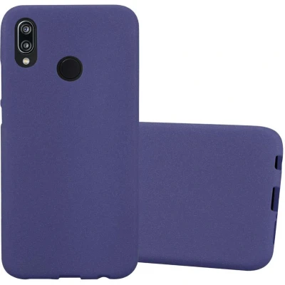 Afbeelding van Cadorabo Hoesje geschikt voor Huawei P20 LITE 2018 / NOVA 3E in FROST DONKER BLAUW Beschermhoes gemaakt van flexibel TPU silicone Case Cover