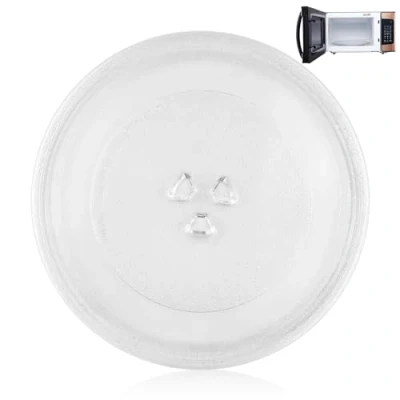 Afbeelding van WinGluge Magnetronplaat 24,5 cm, draaischijf van glas type Y voor magnetron, draaiplateau magnetron en heeft 3 bevestigingen, compatibel met verschillende modellen